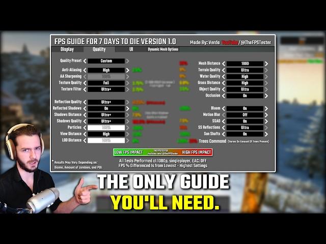 The ULTIMATE 7 Days To Die Best Settings Guide!