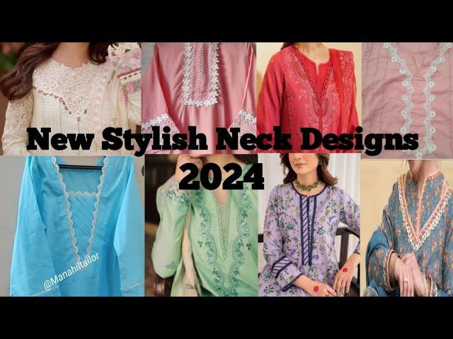 New Stylish Neck Designs With Lace|Trendy Neck Designs For Kameez|Neck Designs For Winter 2024