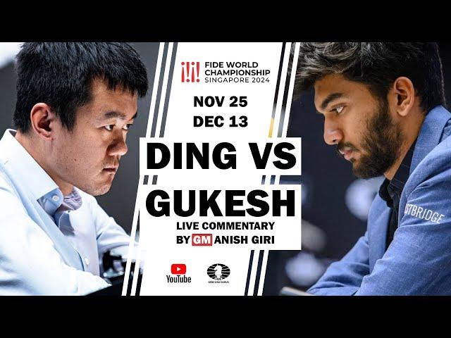 Ding vs. Gukesh Game 1 Action