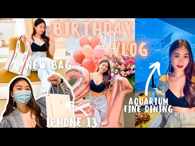 BIRTHDAY VLOG | Gift unboxing & shopping spree (iPhone 13 + New Bag) & Ocean restaurant Dinner