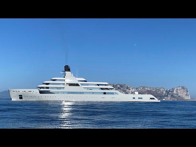 SOLARIS, Roman Abramovich’s new 140m Lloyd Werft built Explorer Yacht at Gibraltar Eastern side