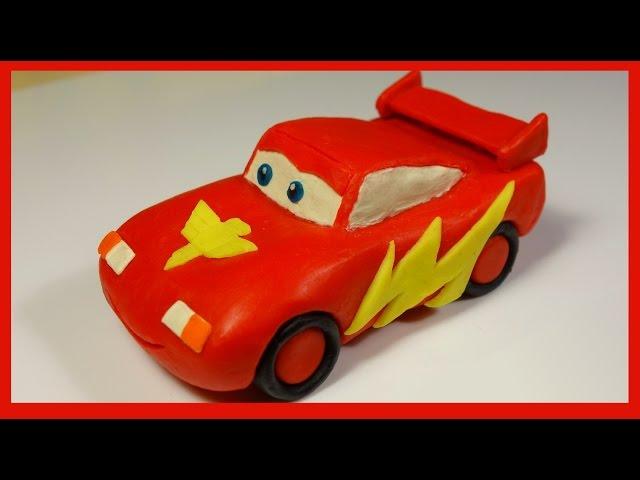 Лепим Тачку Молнию Макквин из пластилина. Car Lightning McQueen made of plasticine.