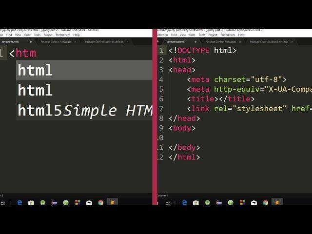 HTML5 and CSS3 Autocomplete Package | HTML and CSS Autocomplete Package for Sublime Text 3