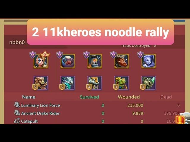 lords mobile defending 2 11kheroes rally and doing amazing rallies with hot guild