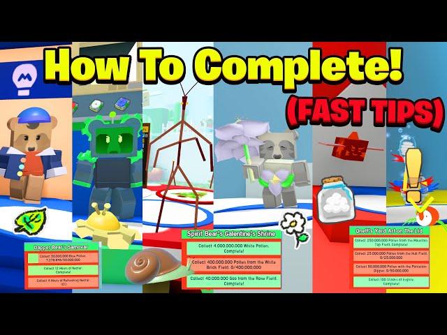 How To Complete ALL New NPC Beesmas Quests FAST (Dapper, Stick Bug, Robo Bear +More) (Bee Swarm Sim)