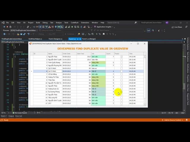 [DEVEXPRESS] Count Duplicate Value in Gridview C#