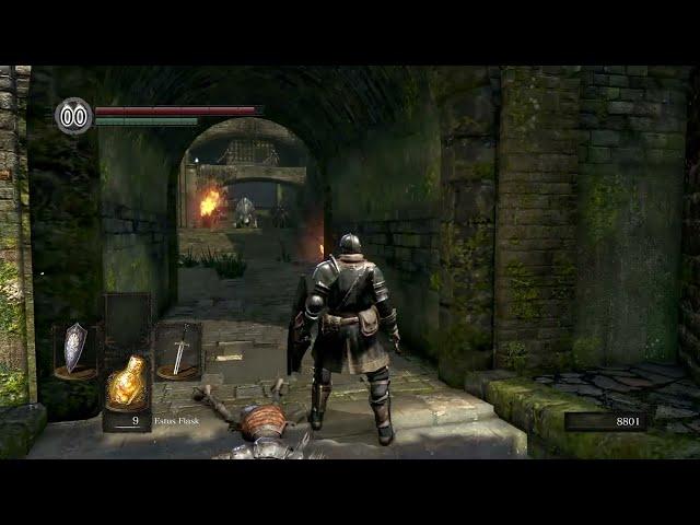 Elite Knight of Astora, Oscar going through Undead Parish (Dark Souls Remastered with NPC Class Mod)