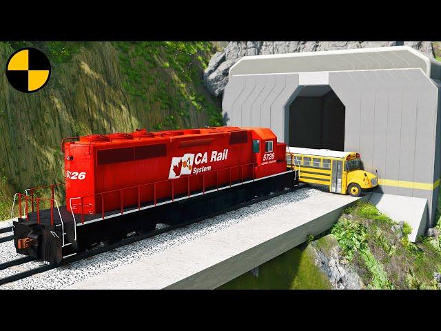 Trains vs Cars  BeamNG.Drive