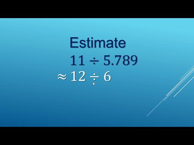 estimate divide by decimal