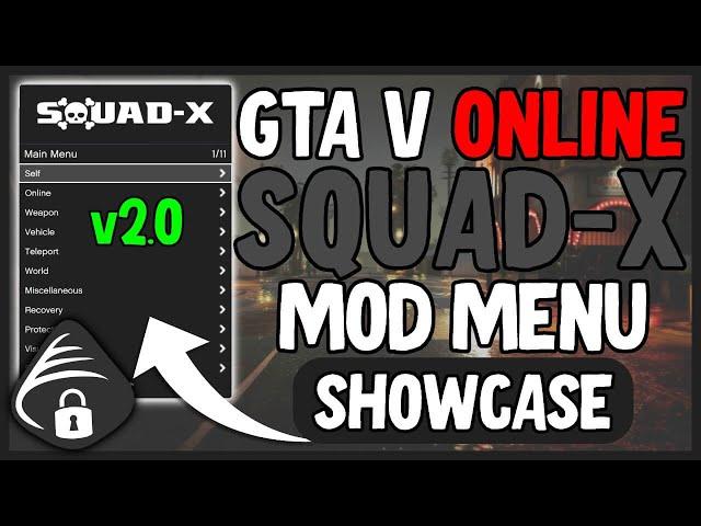 Squad-X Mod Menu v2.0 Showcase! | FREE GTA V Mod Menu | Easy Injection! | + Recovery Options!