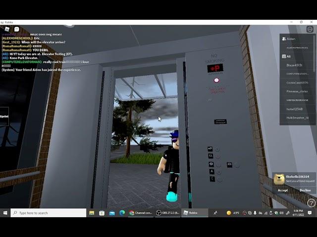 Park Kone Elevator at Elevator Testing (ET) Roblox