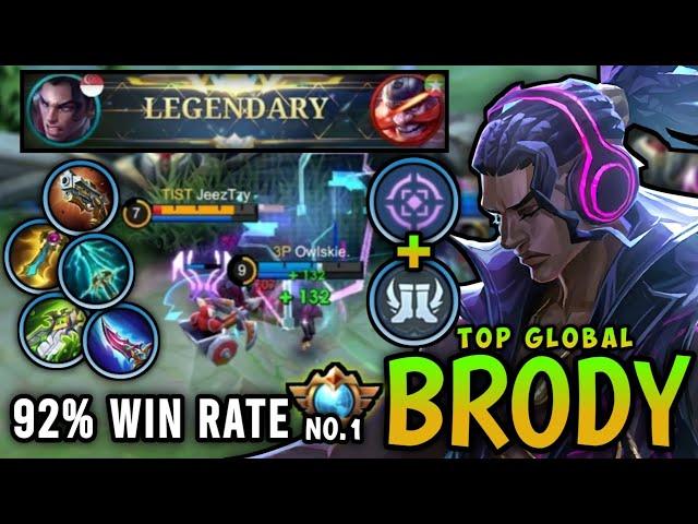 Supreme 1 Brody!! 92% Win Rate - Top Global Brody Build 2024 - Mobile Legends