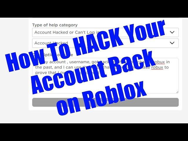 How To HACK Your Account Back on Roblox 2023