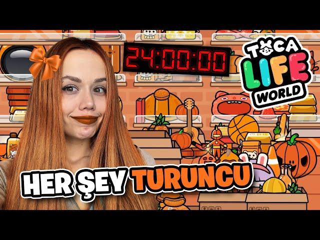 24 Saat Boyunca Herşey Turuncu !? - Toca Life World @GamzeKarta