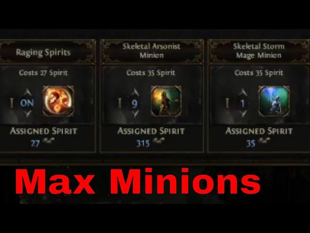 Max Minions Build Health Summoner in POE 2