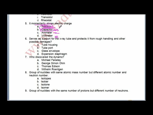 Radiologic Physics Board Exam Review Questions with Rationalization