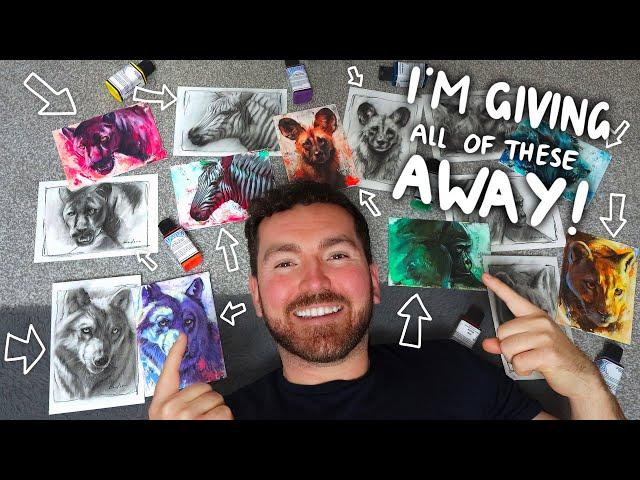 How I Make Acrylic Paintings and giving them away…