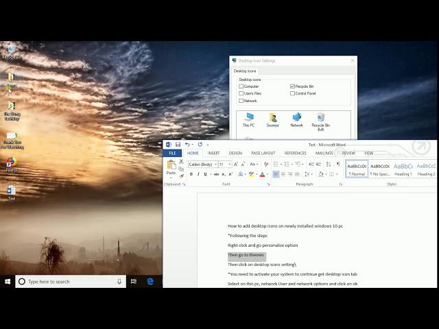 How To Add This Pc, User Like  Icons  On windows 10 desktop