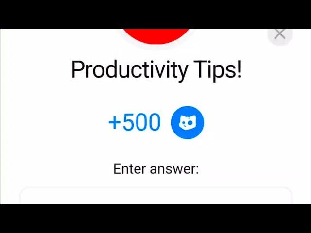 Productivity Tips Answer |Productivity Tips +500 Cats |Productivity Tips Cats Video Code Today 6 Oct