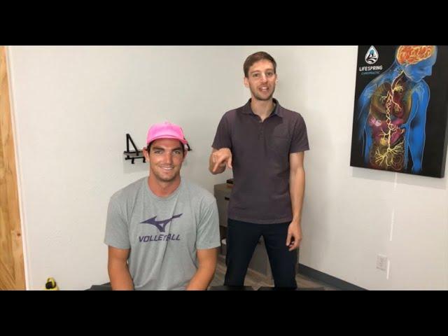 Professional Athlete Adjustment- Troy Field visits sports chiropractor in Austin, TX