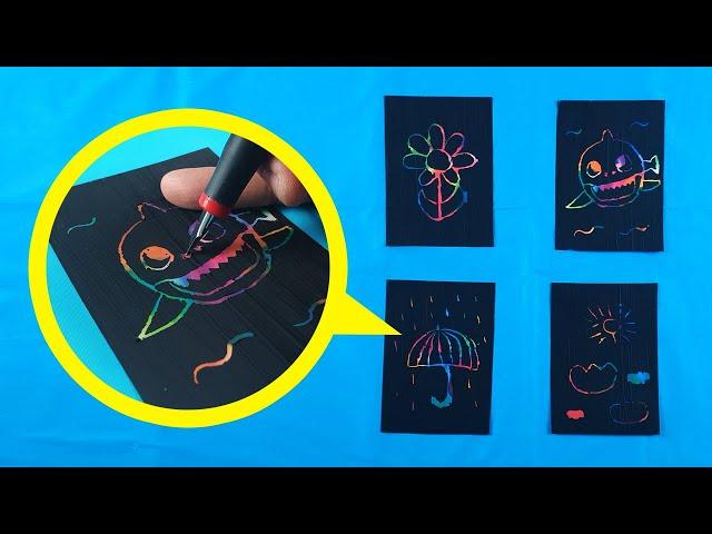 Lucru manual || Reusable DIY Scratch Art || Activitati copii || Desenand altfel