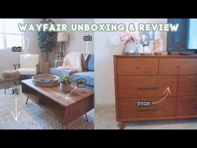 DETAILED WAYFAIR FURNITURE UNBOXING & REVIEW!