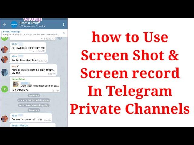 how to take photos/screenshot and make screenrecord from telegram private channels।। real solutions