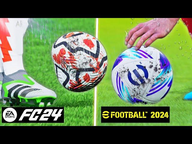 EA SPORTS FC 24 vs eFootball 2024 - Comparison | Graphics, Gameplay, Faces, Free Kick | Fujimarupes