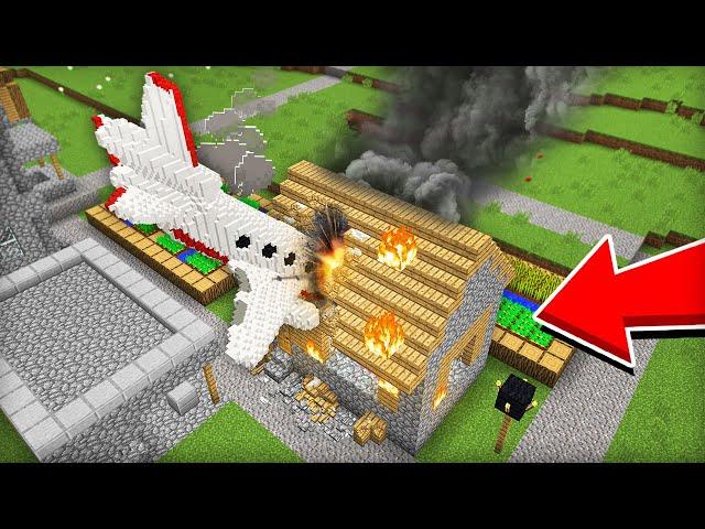 САМОЛЁТ ВРЕЗАЛСЯ В ДОМ МОЕГО СОСЕДА В МАЙНКРАФТ | Компот Minecraft