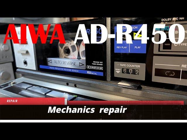 AIWA AD-R450V stereo cassette deck repair-1984- belt change