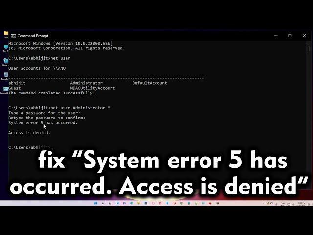 How to fix “System error 5 has occurred  Access is denied” in Windows pc or Laptop