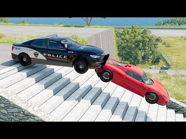 Mobil vs Stairs #7 - BeamNG Drive