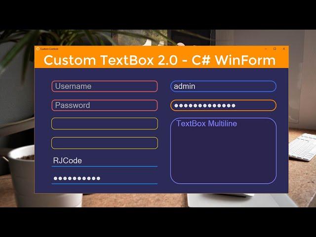 Custom TextBox Full- Rounded, Placeholder, Border-Focus Color, Underlined & Square Style- WinForm C#