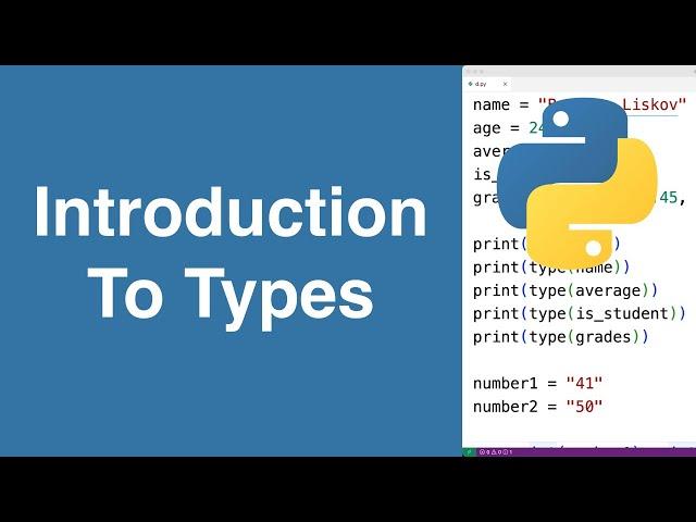 Introduction To Types | Python Tutorial