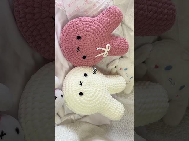 Easiest way to make a comfy pillow.  #yarn #handmade #crochet #amigurumi #miffy #crocheting