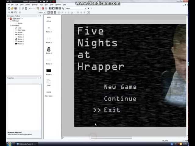 Создание игры похожей на FNaF №1 (Меню)