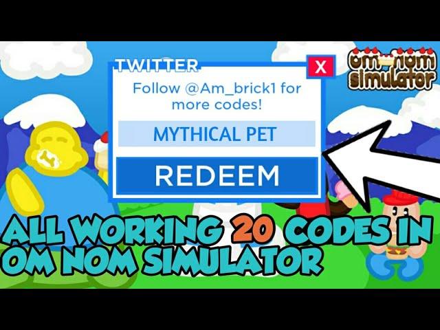 [ROBLOX] ALL 20 WORKING CODES IN OM NOM SIMULATOR