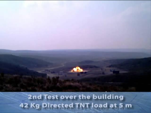 Blast Resistant Building Test under 85 and 42 kg directed TNT load