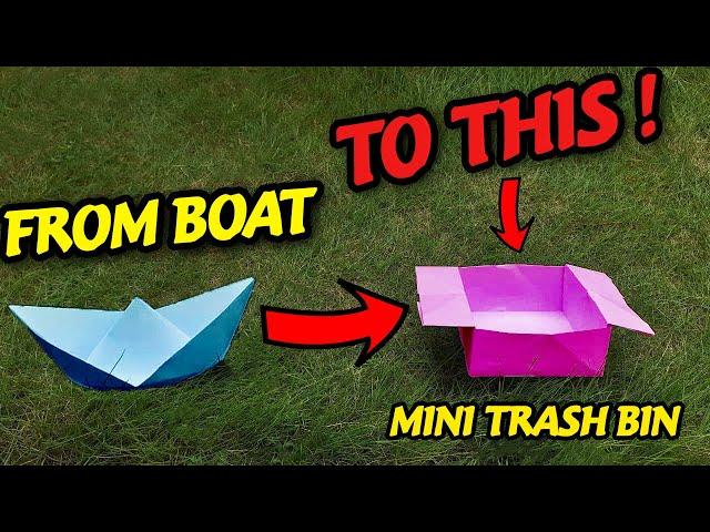 Origami Paper Trash Bin Easy Tutorial - How to make a Origami / A4 Paper Trash Bin DIY Easy