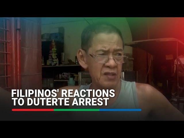 Some Filipinos 'thankful' while others dispute Duterte's arrest as he departs for The Hague