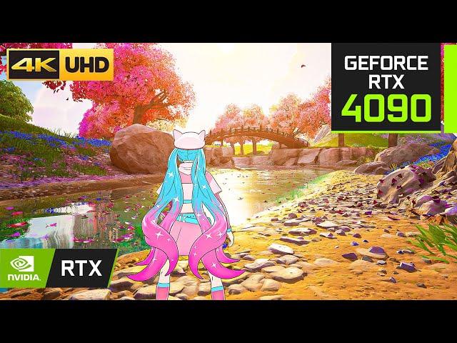 Fortnite Neko Hatsune Miku Gameplay | RTX 4090 + 4K MAX Graphics + Ray Tracing ON