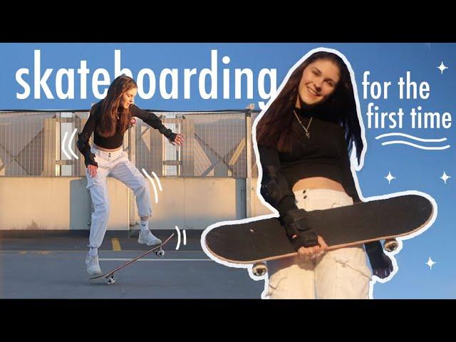 SKATEBOARDING FOR THE FIRST TIME *help*! Learning to skateboard tips (beginner skating vlog)