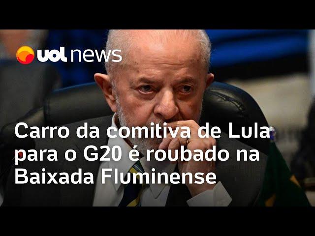 Carro da comitiva do presidente Lula para reunião do G20 é roubado na Baixada Fluminense, no Rio