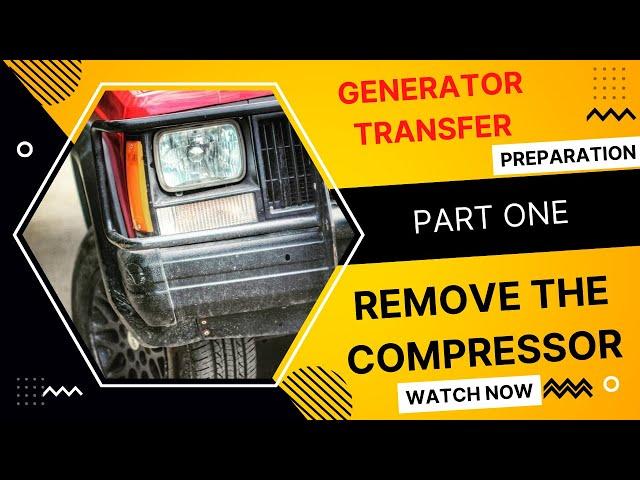 Jeep Cherokee XJ,снимаем компрессор,перенос генератора подготовка,generator transfer preparation