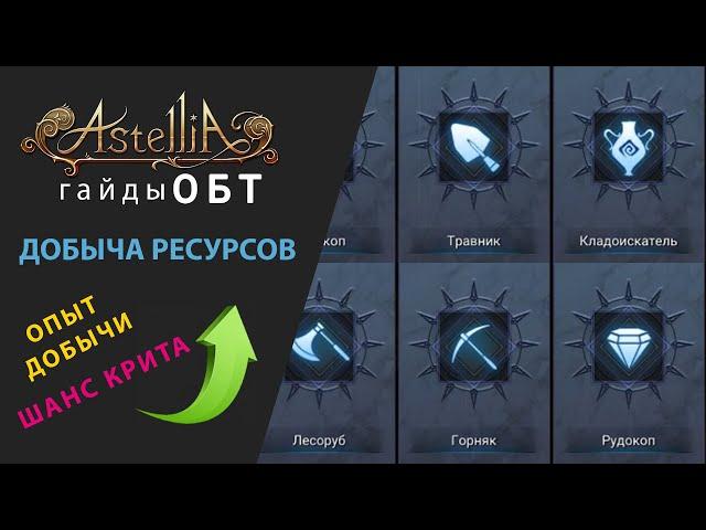 Astellia online. Добыча ресурсов. Шанс крита. Опыт добычи.