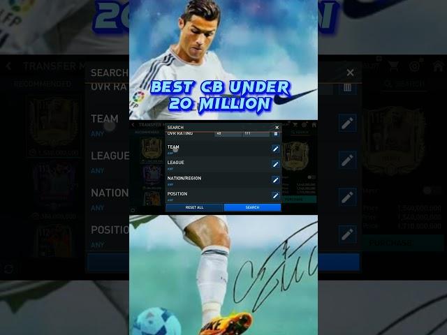 BEST CB UNDER 20 MILLION IN FIFA MOBILE