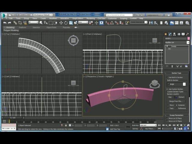 Using sweep modifier for modeling furniture in Autodesk 3ds max