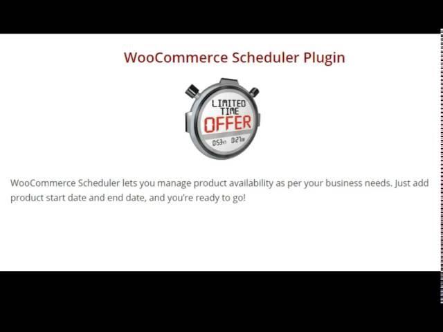 WooCommerce Scheduler Plugin