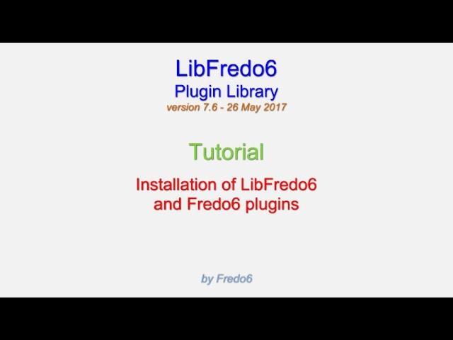 LibFredo6 - installation - 2 Jun 2017