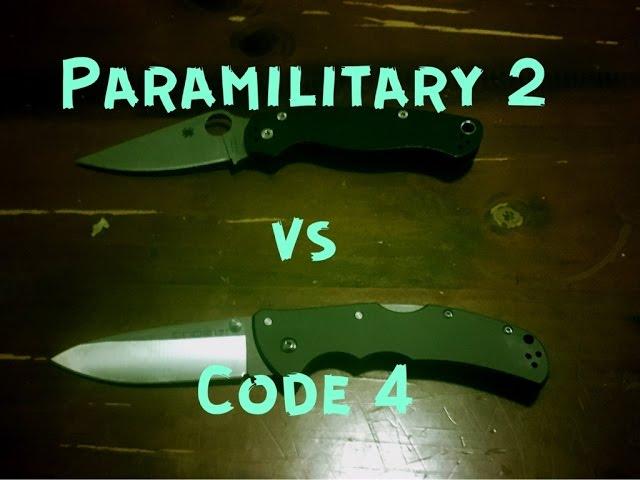 Cold Steel Code 4 vs Spyderco Paramilitary 2